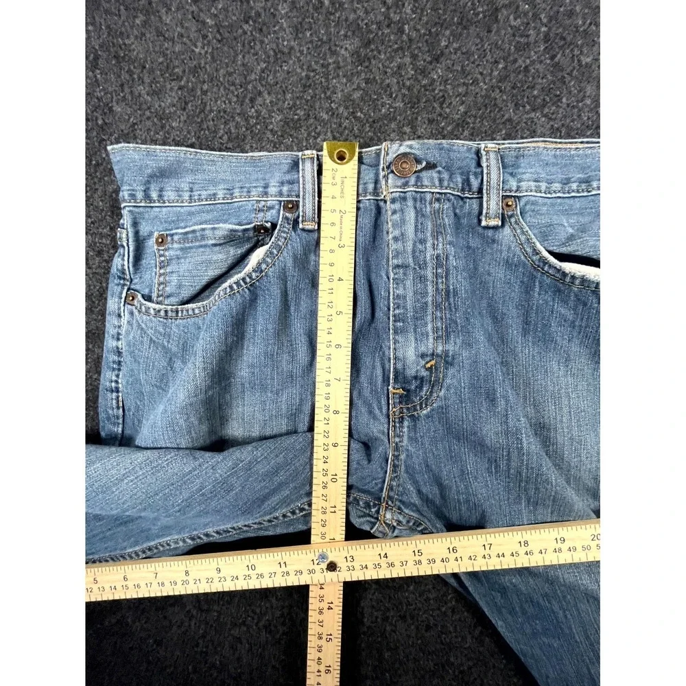 Y2K‎ Levis 569 Loose Straight Jeans Mens 34x32 Blue Light Wash Distressed Pocket